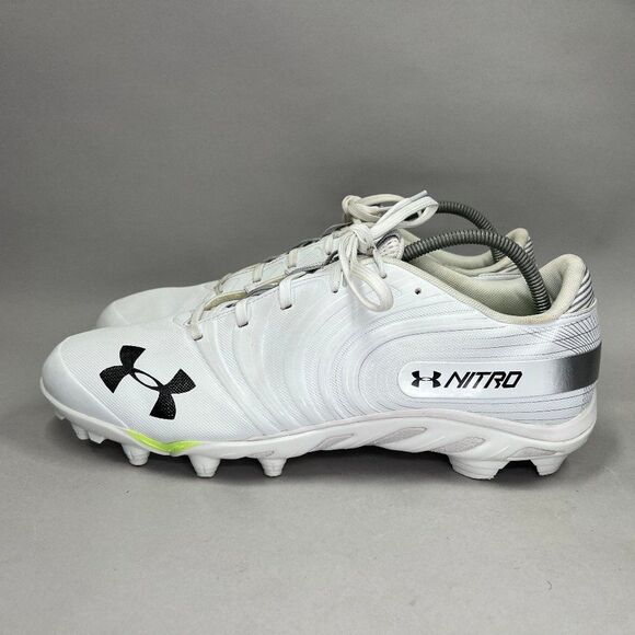 Under Armour Nitro Football Cleats Mens Size 15 White Black Athletic Performance - Picture 4 of 13